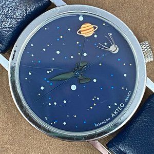 Vintage Akteo Rocket Ship, Saturn, Satellite Watch Stars Come out at Night
